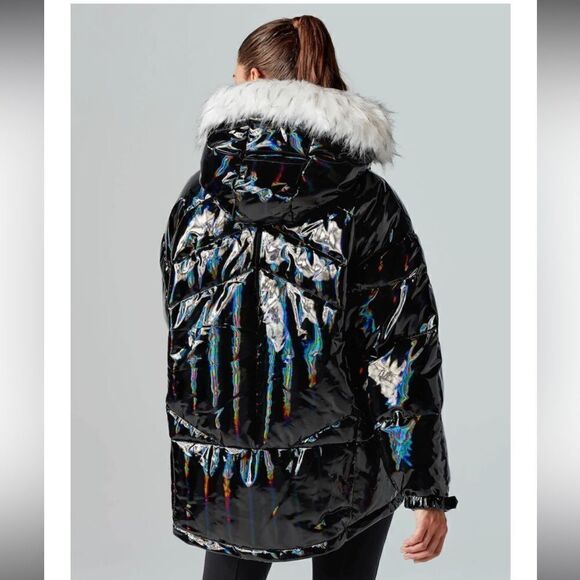 NEW Blanc Noir Afterburn Puffer Holographic Jacket Large RARE - Picture 5 of 9